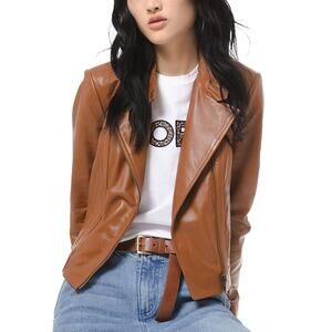 NWT Michael Kors S Women's Cropped Leather Moto Jacket